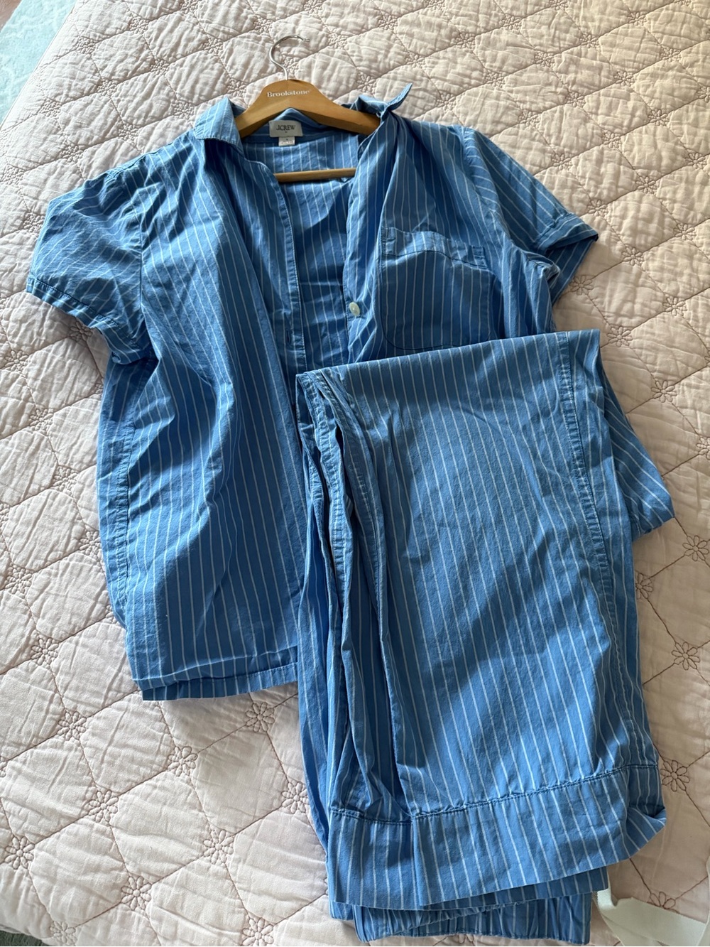 Size small J crew Factory Blue Pinstripe Short Sleeve Pajama Set